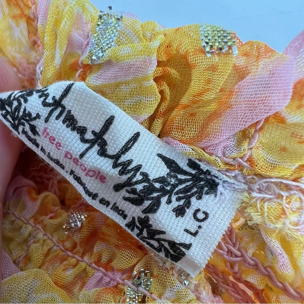 Free People Scrunch It Up Shorts sunset punch sz L - Picture 6 of 6